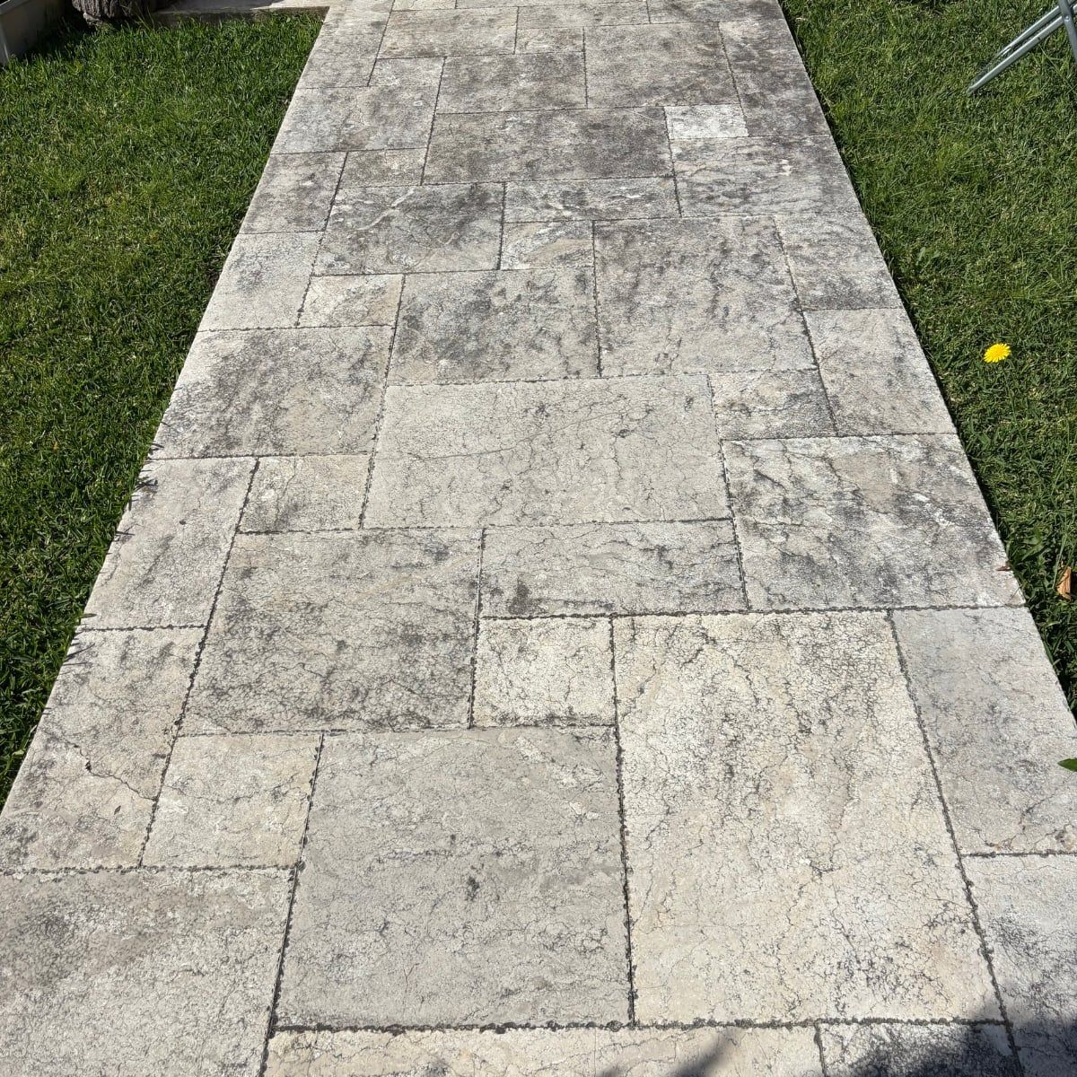Common walkway pavers before