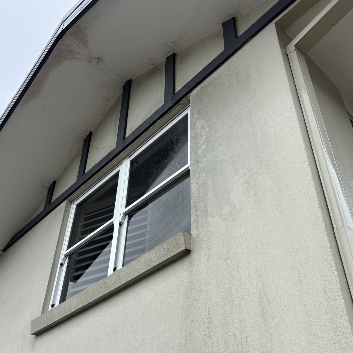 Dirty house exterior with mould before soft washing in Sydney